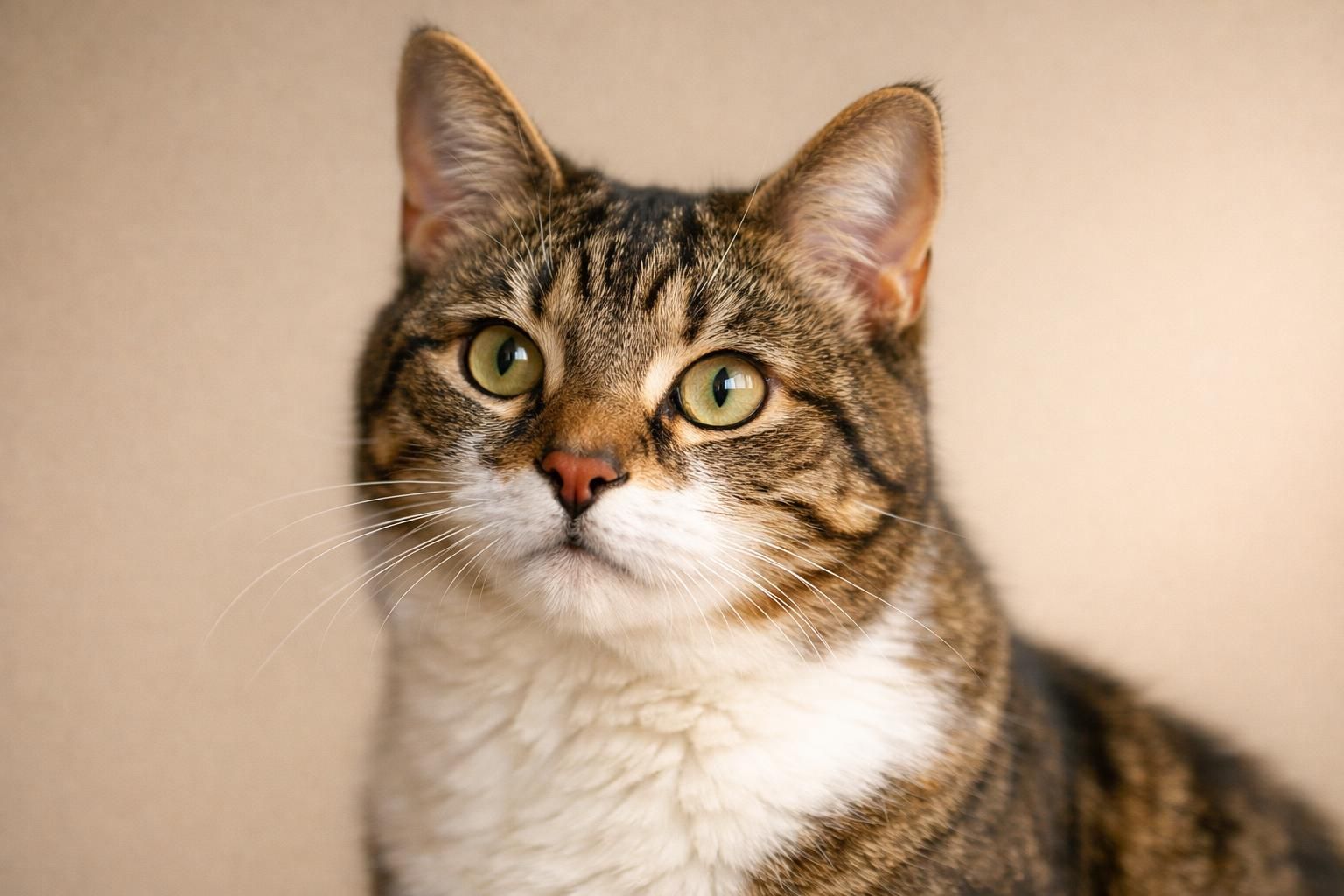 Portrait expressif d'un chat curieux révélant son caractère