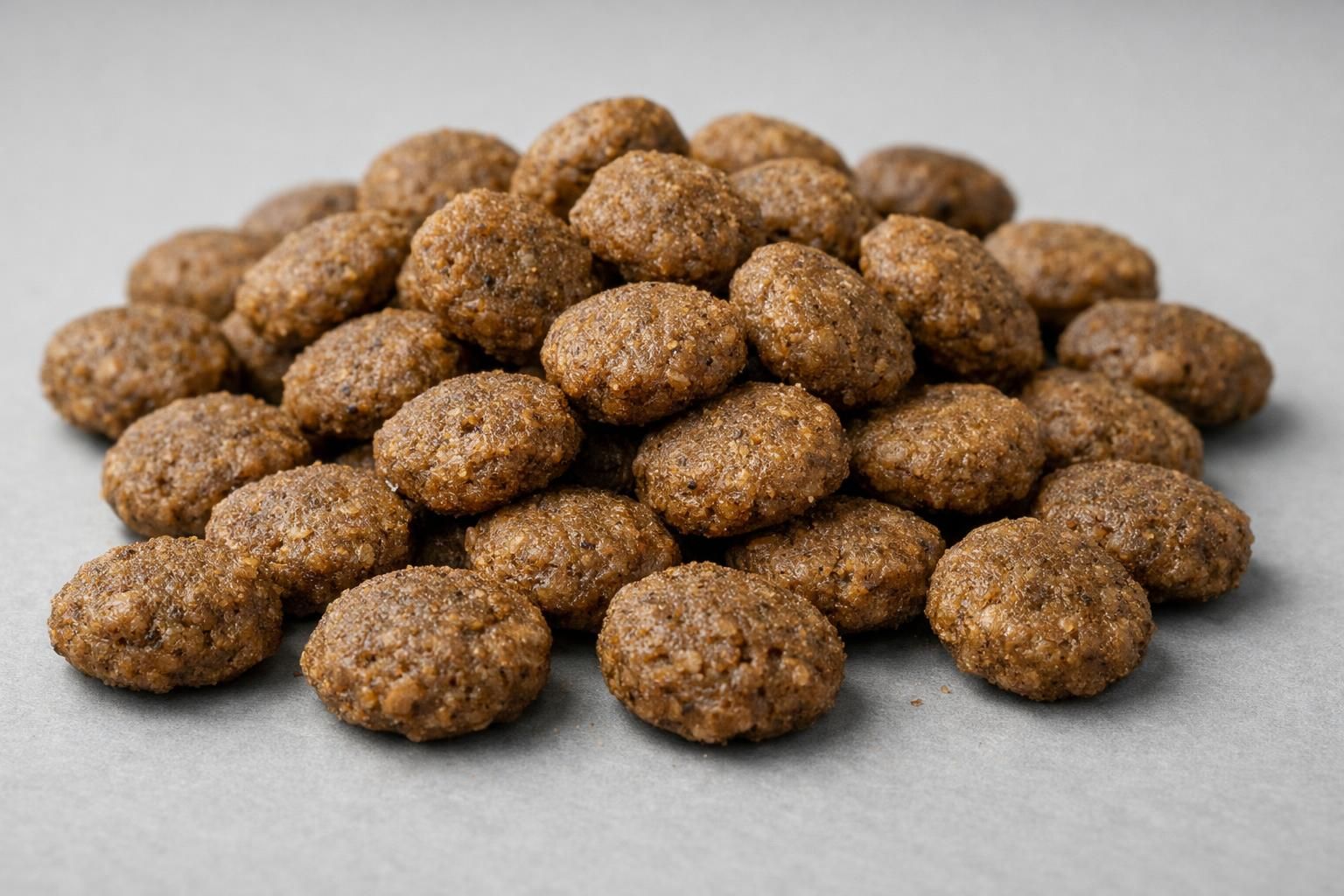 Gros plan de croquettes pour chien d'entrée de gamme en vrac
