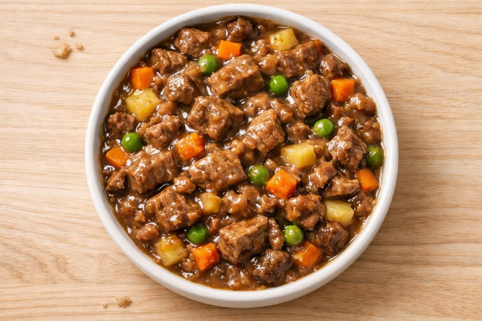 Pâtée pour chien premium riche en morceaux de viande et légumes