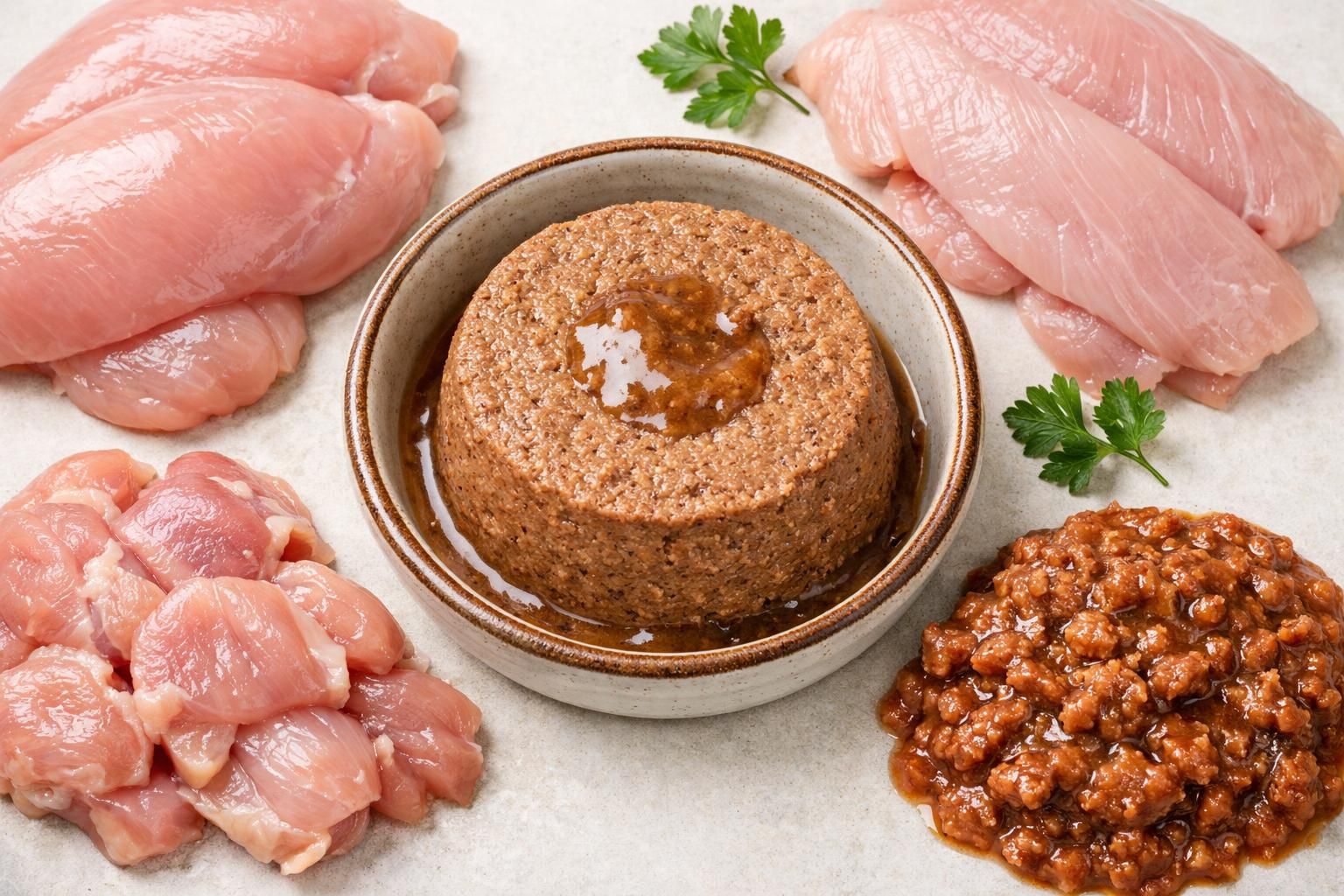 Pâtée pour chat premium avec viande fraîche de poulet et dinde