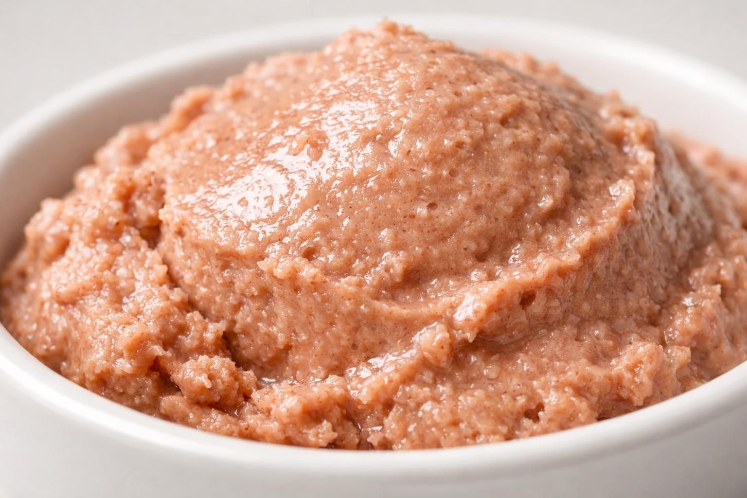 Gros plan de pâtée en mousse fraîchement servie pour chat