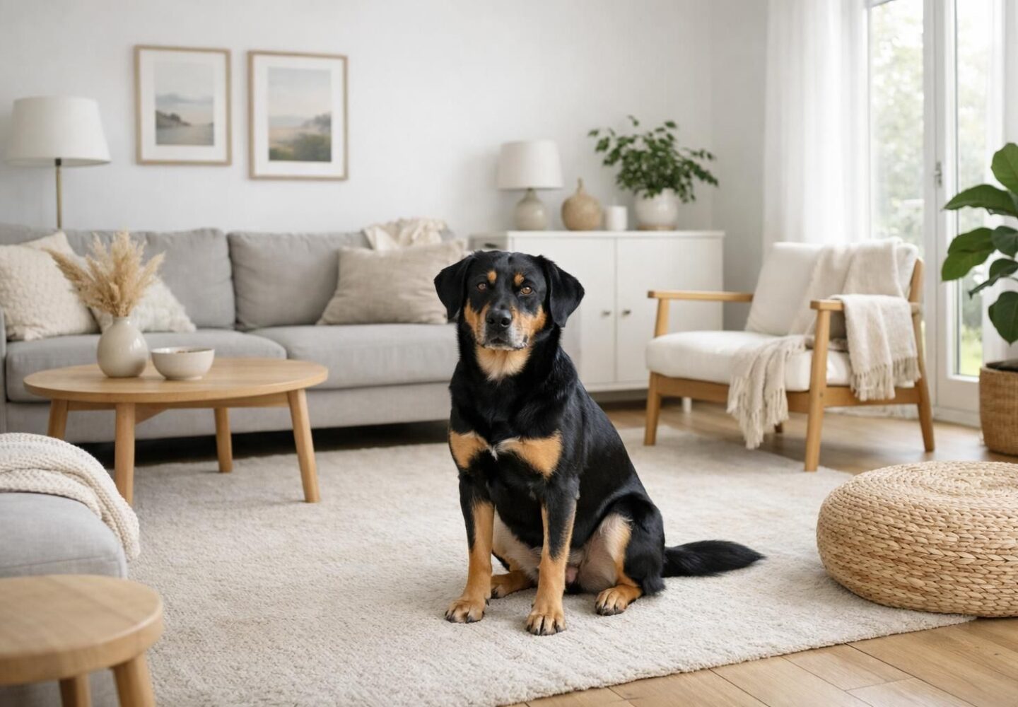 Chien en bonne santé au pelage brillant grâce à une alimentation au poisson
