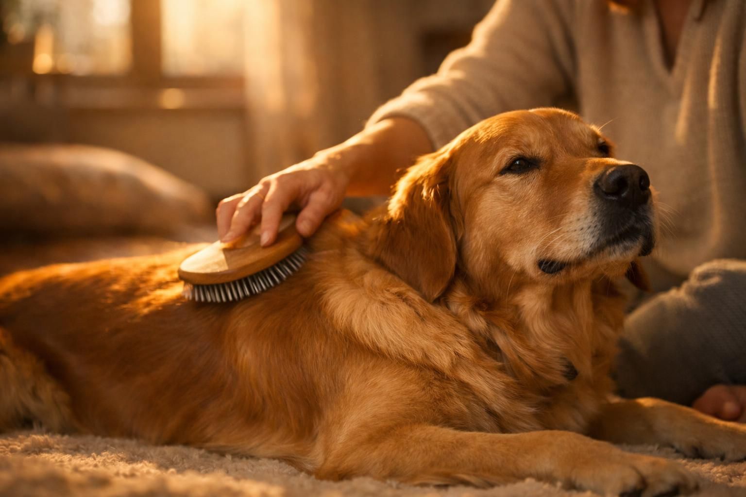 Chien au pelage brillant et en pleine forme après une alimentation adaptée