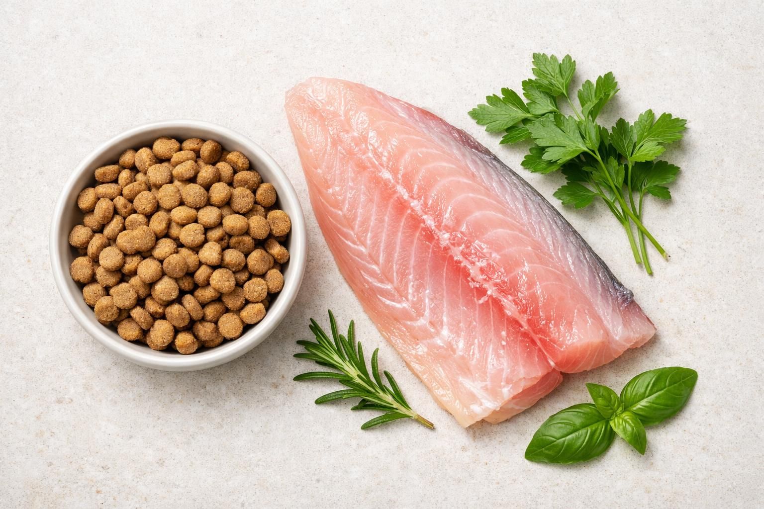Croquettes hypoallergéniques pour chat et filet de poisson frais