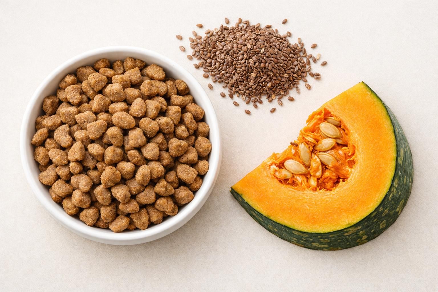 Croquettes pour chat riches en fibres avec psyllium et potiron