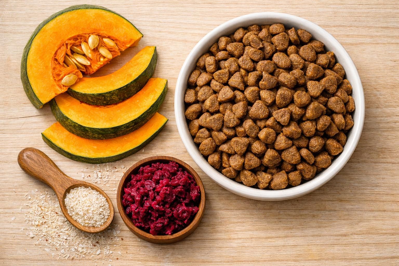 Croquettes pour chat riches en fibres avec potiron et psyllium