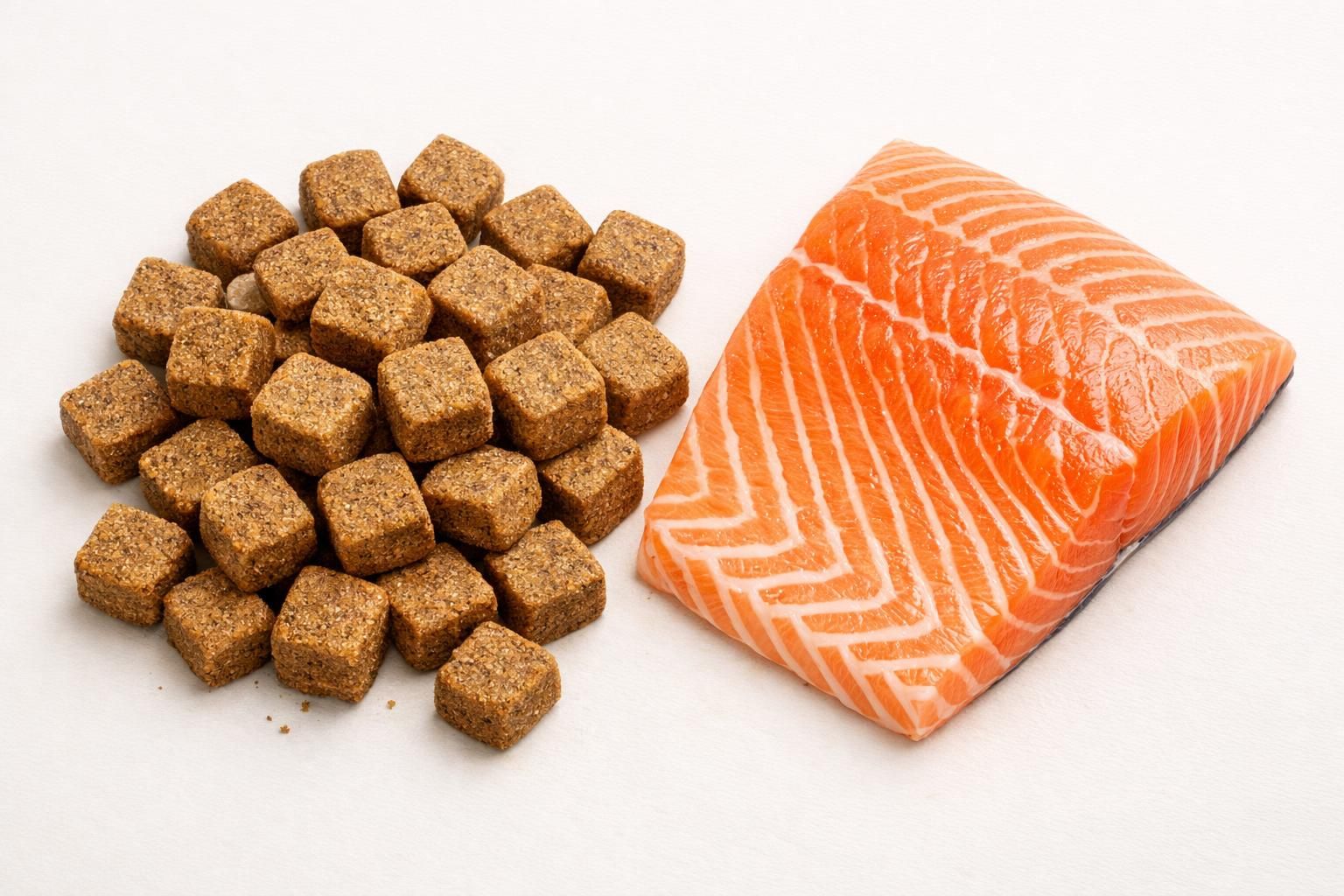 Grandes croquettes cubiques pour Maine Coon avec du saumon frais