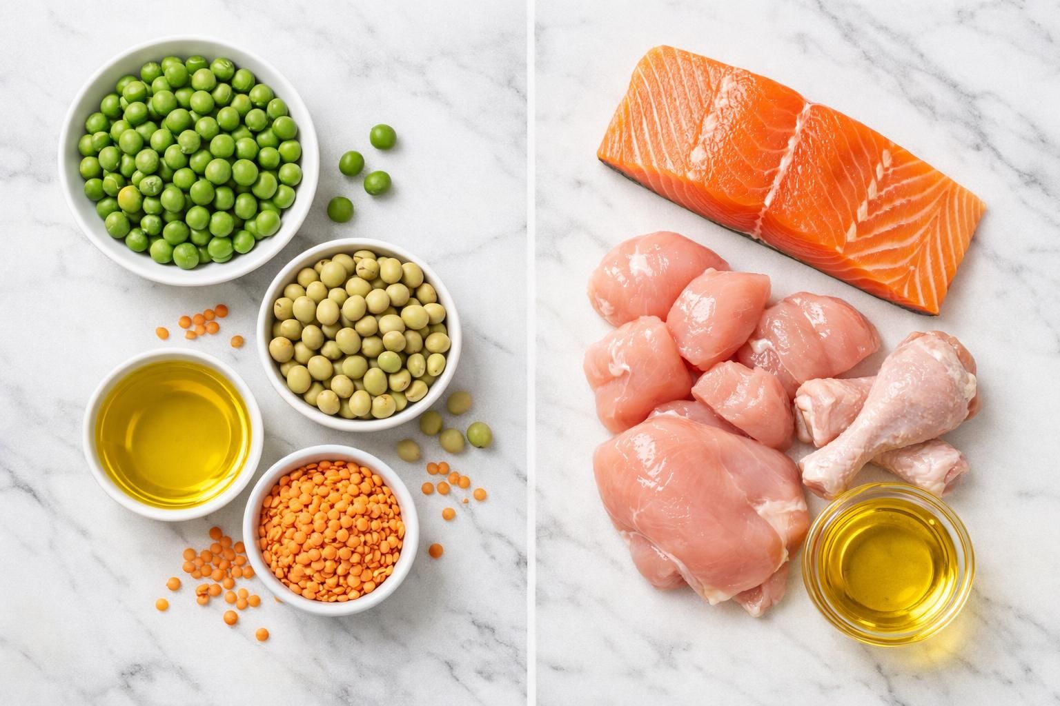 Protéines végétales et protéines animales comparées pour l'alimentation du chat